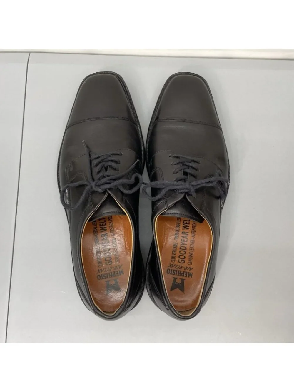 Mephisto Melchior Dress Oxfords Shoes Cap Toe Leather Black Mens 10.5